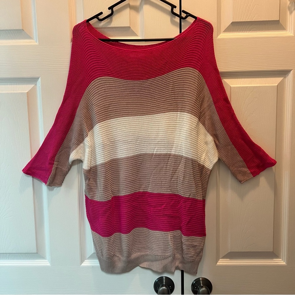 3/4 Sleeve Color Block Sweater